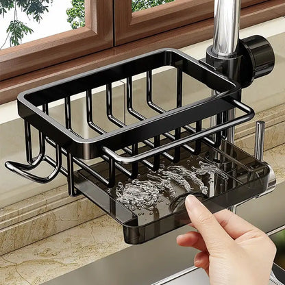 Kitchen Accessory Stainless Steel Sink Drainer Sponge/Towel Rack Organizer